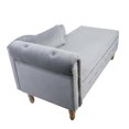 thumbnail image 4 of Chaise Lounge Indoor with Storage & Nailhead Trim, Velvet Lounge Chair with Pillow & Solid Wood Legs, Modern Upholstered Button Tufted Left Arm Facing Chaise Lounges Chair for Living Room, Grey, 4 of 7