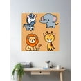 thumbnail image 2 of Safari Animal Pack Poster Wall Art, Modern Wall Decor For Living Room Bedroom, 8x12 UNFRAMED, 2 of 3