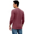 thumbnail image 4 of JWD Mens Henley Long Sleeve T-Shirt Cotton Casual Shirt US X-Large VG Red, 4 of 4
