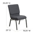 thumbnail image 5 of Emma + Oliver 18.5"W Church Chair, Dark Gray Fabric Book Rack/Silver Vein Frame, 5 of 11