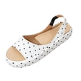 thumbnail image 2 of Samdudou Slingback Sandals for Women Open Toe Flatform Wedges Retro Polka Dot Print Wide Single Band Slip On Casual Summer Beach Vacation Everyday Stylish Footwear, 2 of 9