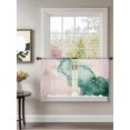 thumbnail image 2 of Sheer Curtains 54 Inch Length 2 Panels Set for Kitchen, Marble Green Semi Sheer Curtains for Windows, Pink Gold Modern Foil Glitter Wavy Art Voile Window Treatments Rod Pocket Curtain, 2 of 7