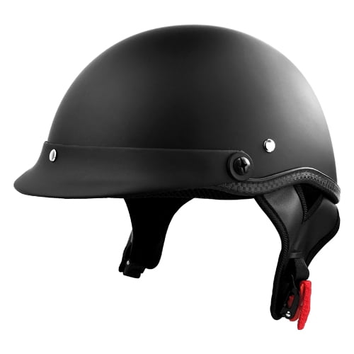 Half Motorcycle Helmet With Visor Black Matte - Walmart.com - Walmart.com