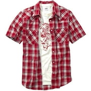 Men's Plaid Western Shirt with Tee Set