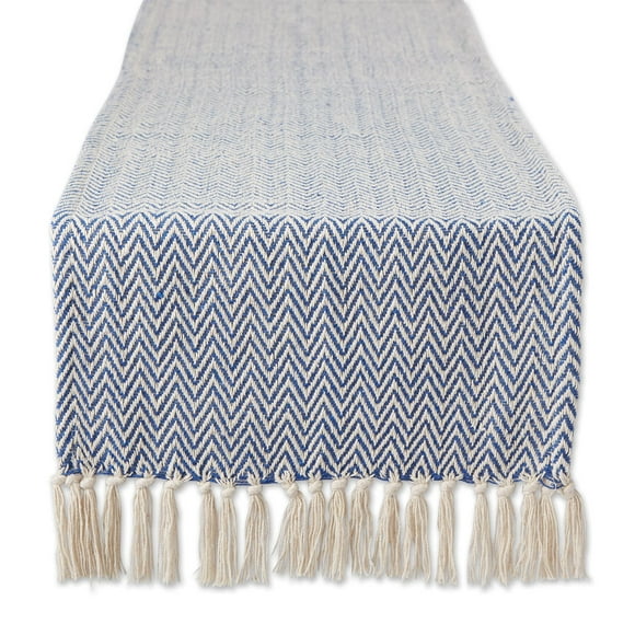 Camino de Mesa DII Chevron 38x274 cm Algodón Azul Náutico