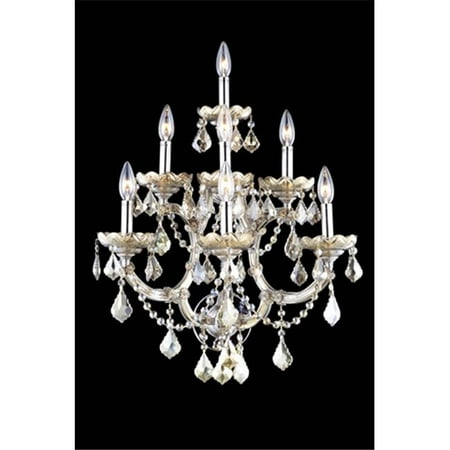 

Maria Theresa 7 light Golden Teak Wall Sconce Golden Teak (Smoky) Royal Cut Crystal