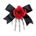 thumbnail image 2 of Skeleton Hand Hair Clip with Rose Bow for Halloween Party Accessories, Plastic Material, 15x15cm Size, Gothic Style, Secure Grip Design, 2 of 6