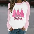 thumbnail image 1 of Fankiway Chandails à Manches Longues pour Femmes Chandail Raglan à Manches Longues à Col Rond Imprimé de Noël Décontracté pour Femmes Rose 5TG, 1 of 3