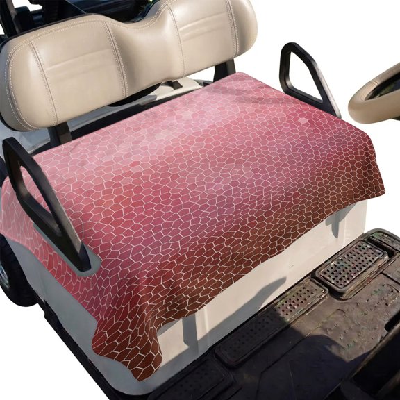 Golf Cart Seat Cover Red Hexagonal Tiles Club Car Golf Cart Seat Covers Soft Absorbent Golfcart Towel Blanket Gradient Honeycomb Golf Seat Covers for Cart Decor Fits 2 & 4 Passenger 51"x31"
