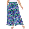thumbnail image 1 of Pantalones Palazzo de Mujer Plus Size con Estampado Floral y Pierna Ancha Agnes Orinda, con Cintura Frontal y Bolsillos, 4X Azul Oscuro Púrpura, 1 of 7