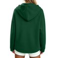 thumbnail image 3 of Womens Zip Up Hoodie Pullover Sweatshirt Casual Long Sleeve Hooded Tops with Pocket Solid Color Loose Fit Fall Winter Outerwear Cozy Warm Fleece Lined Jacket, 3 of 7