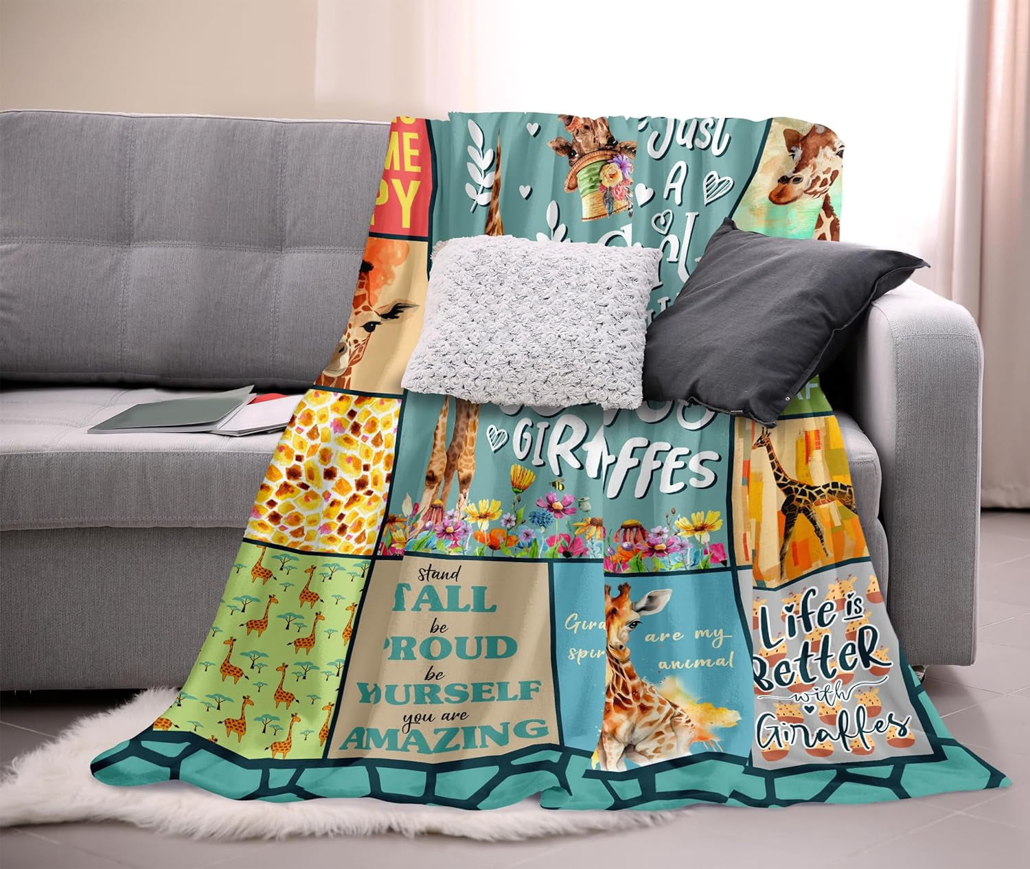 Giraffe Gifts, Giraffe Gift Throw Blanket 50"x60", Giraffe Gifts for Women/Girls, Giraffe Gifts for Giraffe Lovers, Gifts for Giraffe Lovers, Giraffes Gifts, Giraffe Decor, Giraffe Blanket