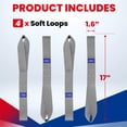 thumbnail image 3 of MOCA 4-Pack Soft Loop Tie Down Straps 4,000 Load Capacity & 12,000 Lbs Breaking Strength 1.6 x 17 inches Heavy Duty Tie Down Straps for Securing ATV, UTV, Motorcycles, Scooters & Dirt Bikes(Gray), 3 of 8