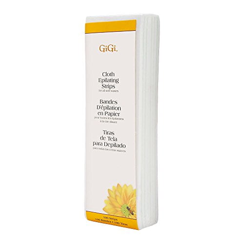 GiGi Large Cloth Epilating Strips for Arms, Legs, Chest, and Back Hair Waxing/Hair Removal, 100 Pieces
