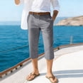 thumbnail image 2 of LWavelet Men's Slim Fit Casual Capri Pants with Belt Loops & Side Pockets for Business Casual Daily Wear Gray 2XL, 2 of 4