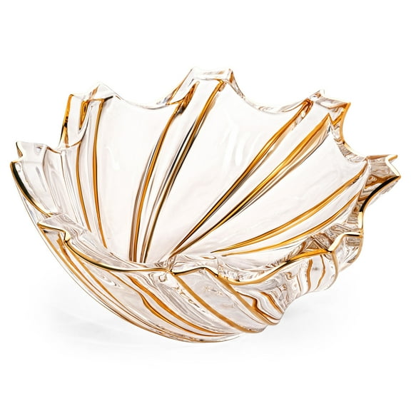 STPgoods Swirl Glass Fruit & Salad Bowl Glass Serving Bowl 10" x 4.5"