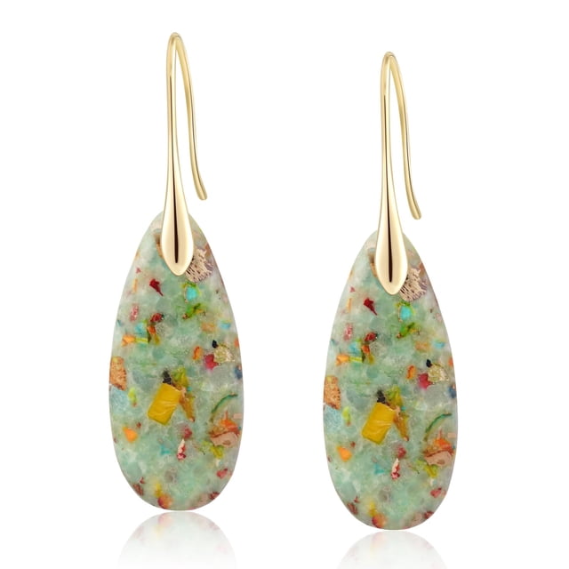 Pendientes BOBOXZSZD con piedras curativas naturales tipo argolla