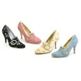thumbnail image 2 of Ellie Shoes E-418-Annette 4 Decorative Fabric Pump with Rhinestones 5 / Black, 2 of 2