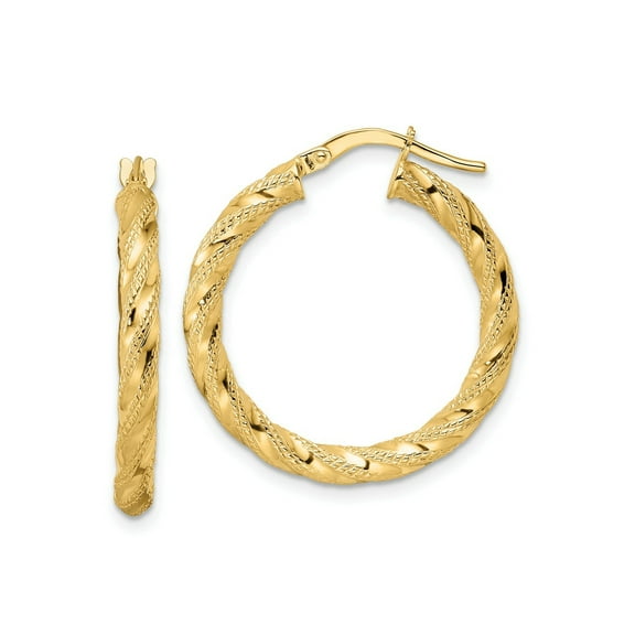 FJC Finejewelers 14 kt Yellow Gold Polished Twisted Hoop Earrings 26 x 25 mm