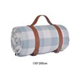 thumbnail image 3 of Yuarrent Estera de tienda de campaña impermeable Extra grande de tela con correas de cuero esteras de Picnic gruesas Acrílico carpas Rejillas azules y blancas 150*200cm, 3 of 6