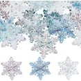 thumbnail image 1 of 30Pcs Acrylic Snowflake Ornaments Bulk Christmas Snowflakes Link Charms Plastic Winter Glitter Snow Flakes Christmas Tree Hanging Decorations for Wonderland Holiday New Year Home Decor Craft, 1 of 5