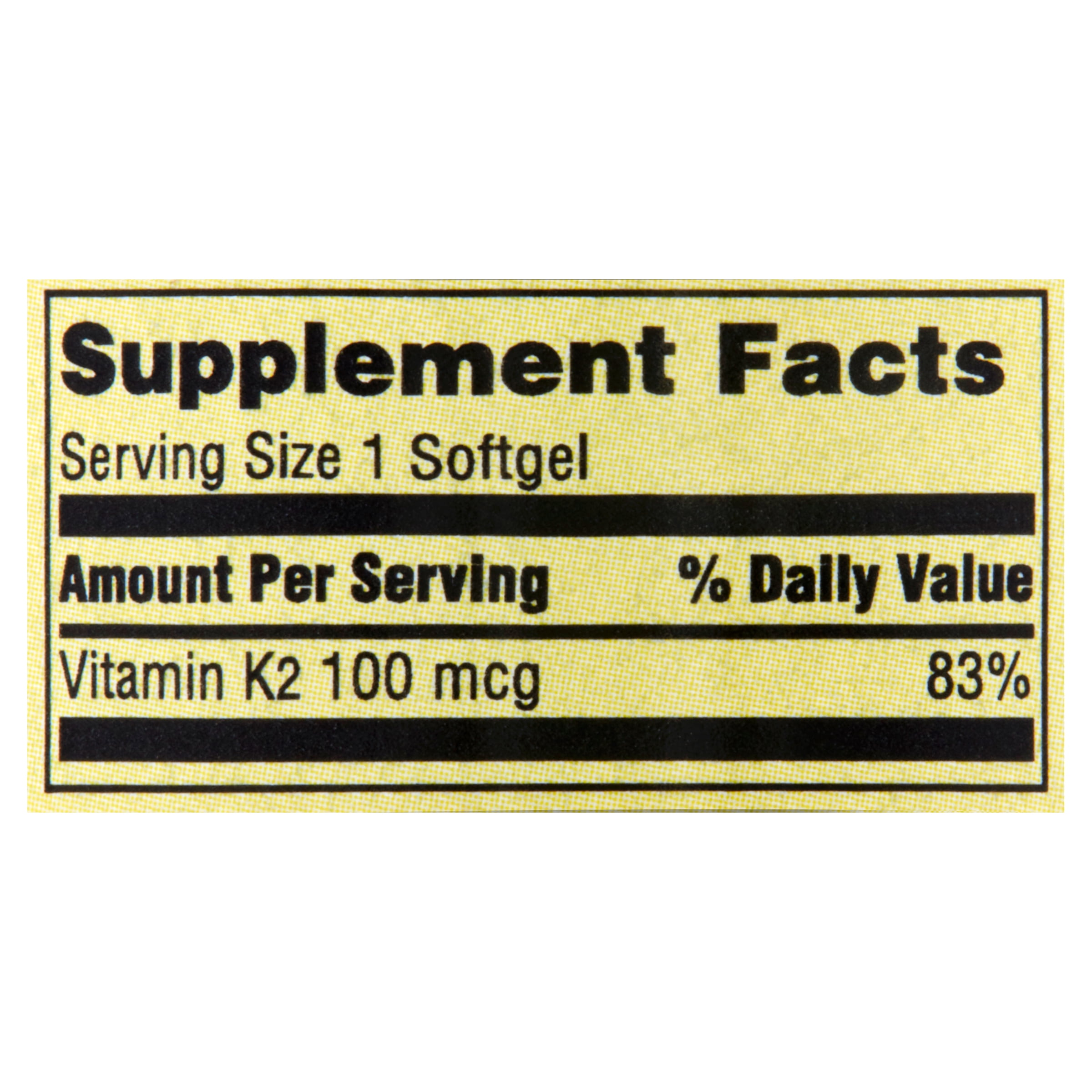 Spring Valley Vitamin K2 Softgels, 100 mcg, 60 Count