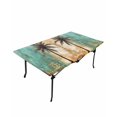 thumbnail image 6 of Boho Coastal Beach Rectangle Tablecloth, Waterproof Elastic Fitted Table Covers for 6 Foot Tables, 32x72inch Decorative Tablecloths for Picnic, Camping, Outdoor, Summer Vintage Tropical Plant Flower, 6 of 6