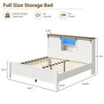 thumbnail image 3 of EDTara Storage Farmhouse Bed Frame With Sliding Barn Door, Led Lighting, Built-In Usb Charging Station, and Noise-Free Construction, No Box Spring Needed, 3 of 7