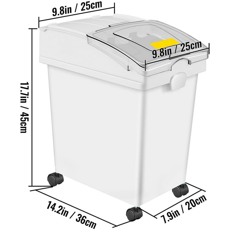 BENTISM Ingredient Storage Bin, Flour Bins On Wheels, 6.6 Gallons Capacity,  3 Pcs/Set
