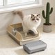 thumbnail image 5 of Arenero de Acero Inoxidable con Laterales Altos para Gatos Pequeños: Resistente a Los Olores, Fácil de Limpiar con Plataforma de Acceso y Pala para Arena., 5 of 6