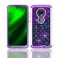 thumbnail image 2 of For Motorola Moto G7 XT 1962-4 / Moto G7 Plus XT1965-2 Unlocked Phone, Studded Rhinestone Crystal Bling Shockproof Cover Case (Purple- blue butterfly), 2 of 5