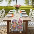 thumbnail image 4 of Table Runners 70 Inches Long Dress Scarves, Blue Purple Gnomes Farmhouse Coffee/Dining/Kitchen Table Decor, Holiday Table Runner, Spring Vintage Hydrangea Flower Leaf 13x70 Inch, 4 of 9
