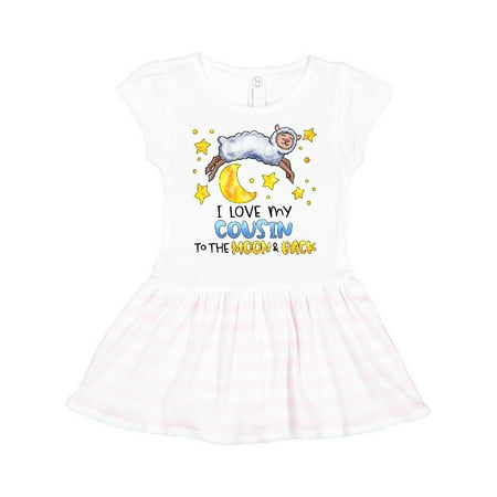 

Inktastic I Love my Cousin to the Moon and Back Cute Sheep Gift Toddler Girl Dress