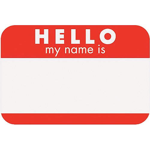 SelfAdhesive Name Tags 21/4"X31/4" 100/PkgHello Red