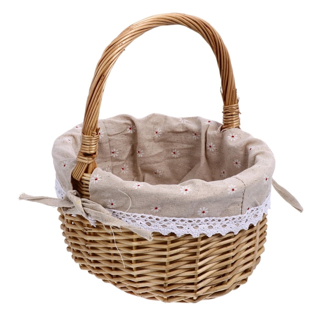 unbranded 1Ud Portable Wicker Basket Para Picnic Con Materiales Duraderos Y Tejido