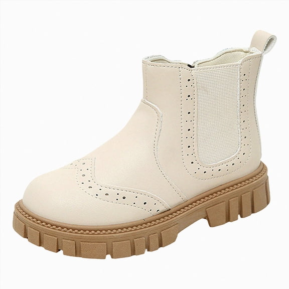 Girls Short Boots Toddler Girls Leather Ankle Boots for Children Casual