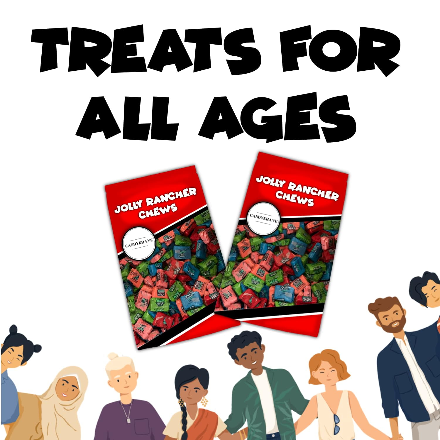 Jolly Ranchers Chews Candy - Assorted Flavors - 190 Pieces of Fruity Flavored Chews - Individually Wrapped Delicious Candy Chews for Birthdays, Easter, Christmas & Pantry (2 lbs)