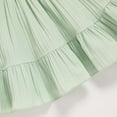thumbnail image 6 of ZEHJUHAN Toddler Girls' Solid Color Bubble Sleeve A-Line Dress With Hand-Crocheted 3D Flower, Summer Tie Back Sundress for Vacation & Holidays, Green，5Y, 6 of 7