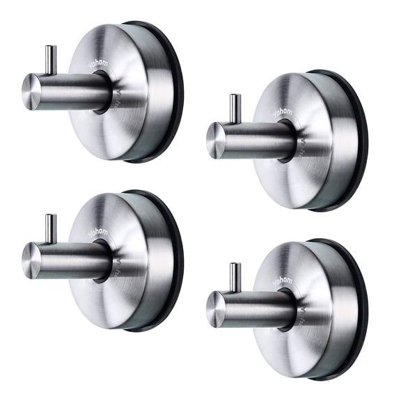 Yohom Suction Hooks Towel Holder for Shower Bathroom Brushed 4 Packs