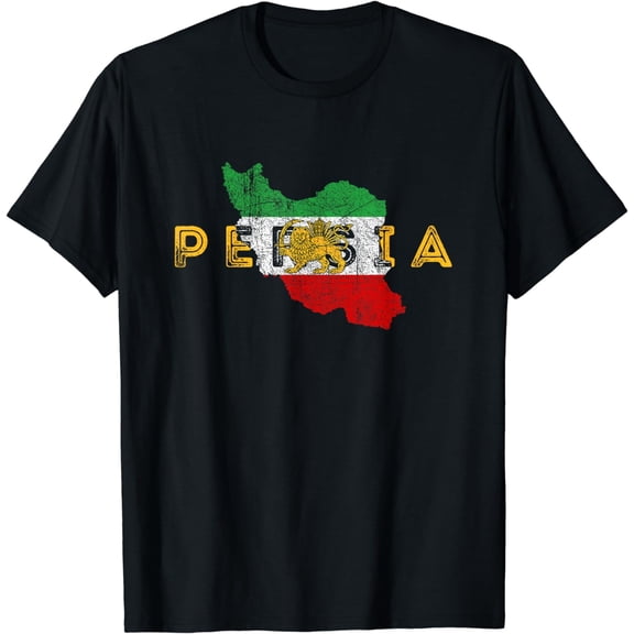Persian Map and Flag Souvenir - Distressed, Persia T-Shirt mens t hirt men，black，women，misfits，journey ，boys