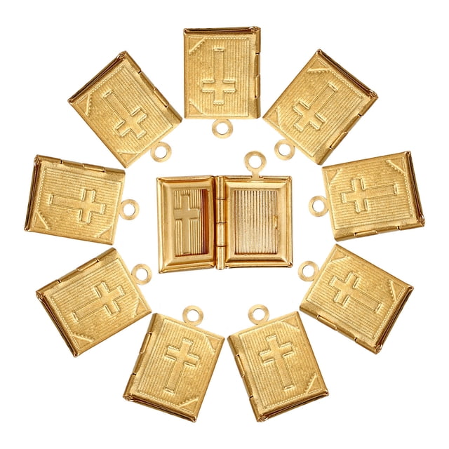 FENGGUIQU 10Ud Dijes Dorados En Forma De Para Collares Y Llaveros En Cobre