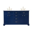 thumbnail image 3 of Elegant Decor Americana 60" Solid Wood and Metal Single Bathroom Vanity in Blue, 3 of 8