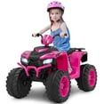 thumbnail image 1 of Costway 24V Kids Ride-On Electric ATV 4-Wheeler Quad Car with Wireless Connection Pink, 1 of 10