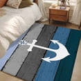 thumbnail image 5 of Blue Nautical Anchor Large Area Rugs for Bedroom Living Room, Soft Non Slip Carpet Bedside Rug, Rustic Distressed Wood Grain Rectangular Floor Cover Kitchen Accent Rug 3'x5' for Dining Room/Office, 5 of 9