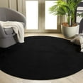 thumbnail image 2 of SAFAVIEH Loft Kalya Solid Machine Washable Area Rug, Black, 8' x 8' Round, 2 of 11