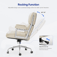 thumbnail image 6 of Raffle Pinker Genuine Leather Office Chair Executive Chair Ergonomic Desk Chair with Lumbar Support,Adjustable Swivel, White, 6 of 11