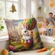 thumbnail image 5 of Cubiertas de Almohada Al Aire Libre Conejos de Primavera Huevo de Pascua Floral Sofá Cubierta de Cojín Decorativo Funda de Almohada Decorativa de Vacaciones 45x45cm/17.72x17.72In Cubiertas de Almohada, 5 of 6