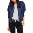 thumbnail image 1 of Free People - Chaqueta bomber de medianoche para mujer, azul, mediana Free People Chaqueta de bombardero, 1 of 1