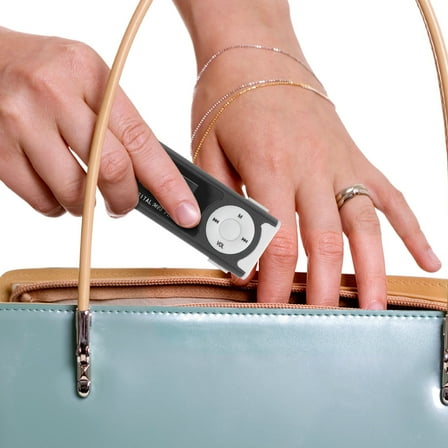 OULII Black Portable Mp3 Music Player Clip Style with Rechargeable Battery and LCD Screen