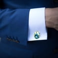 thumbnail image 4 of Peacock Elegant Stainless Steel Mens Cufflinks for Formal Attire, Made of Silver Jewelry, Ideal Shirt Clip Accessory, 4 of 6